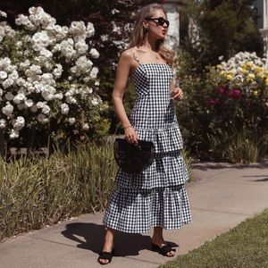 J. Crew | Dresses | Jcrew Tiered Gingham Black White Maxi Dress 6 | Poshmark